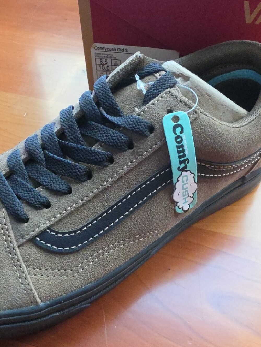 Men's Vans ComfyCush Low-Top Sneakers - Brown with Black Trim - Picture 6 of 6